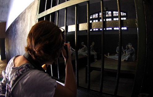 Most of people visiting Hoa Lo Prison are foreign tourists 