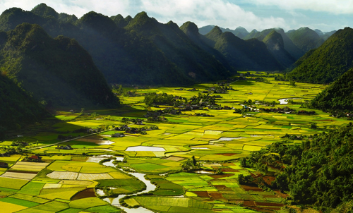 Bac Son valley at sunrise