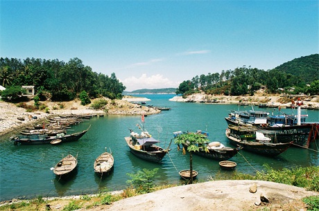 The boats on Da Nang beach