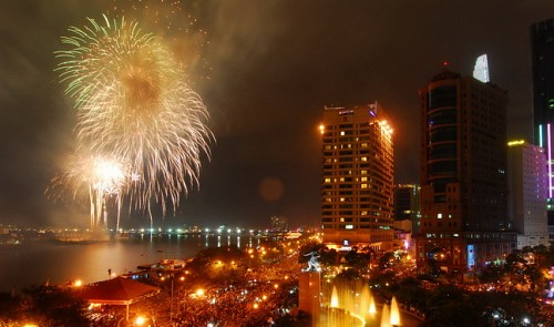 Firework display in Ho Chi Minh City