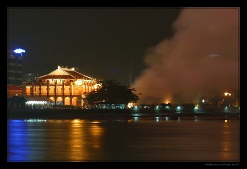 Nha Rong habor at night in Hochiminh city-vietnam