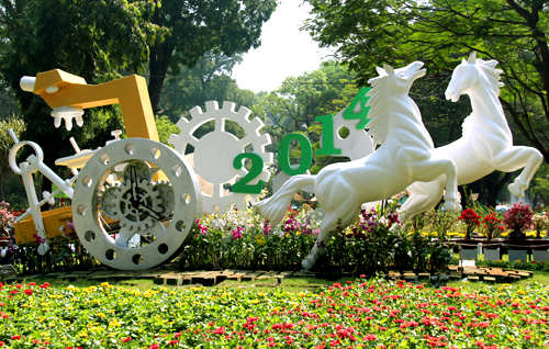 Spring flower festival in Tao Dan park