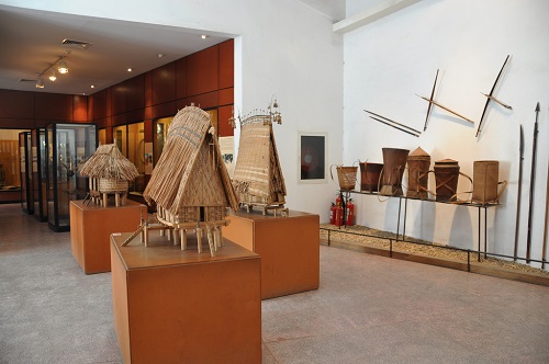 The stilt houses simulation inside the museum
