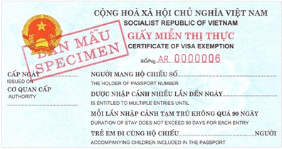 a certificate of visa exemption