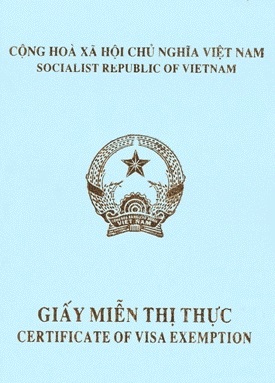 A visa exemption certificate issued to Vietnamese people living abroad